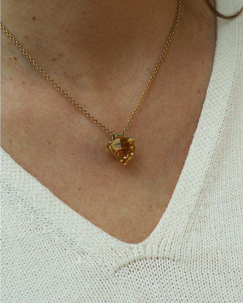 Citrin Halskette - Halskette Gold - Gelbgold 585